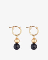 Gold-Filled-Ball-Black-Agate-Clip-Hoop-Earrings