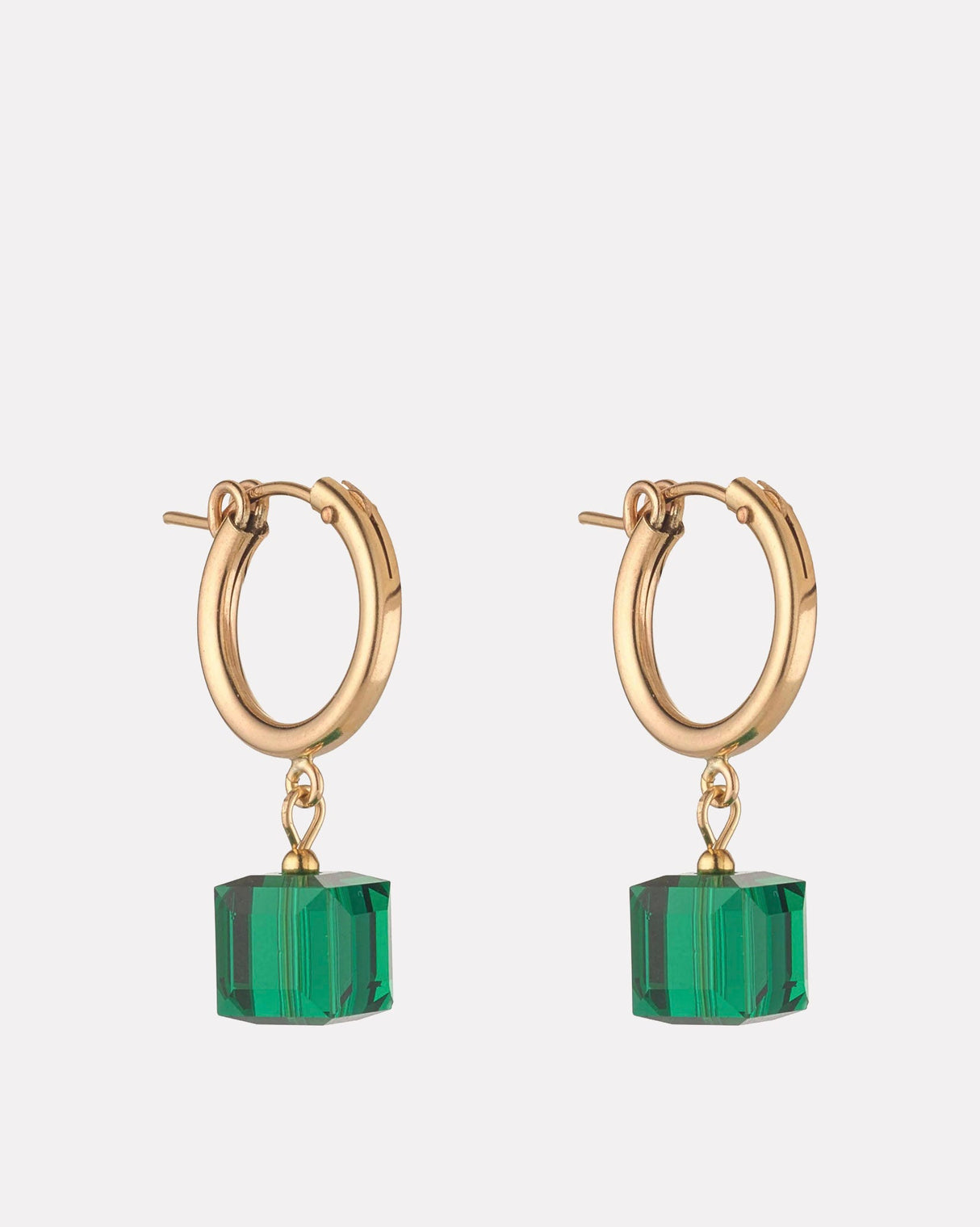 Majestic-Green-Cube-Gold-Filled-Clop-Hoop-Earrings