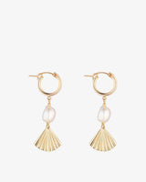 Gold-Filled-Fan-Baroque-Pearl-Clip-Hoop-Earrings