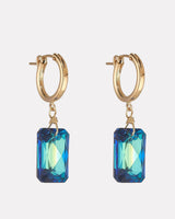 Bermuda-Blue-Emerald-Cut-Gold-Filled-Clip-Hoop-Earrings