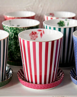 Royal Stripes Dark Pink Handleless Mug & Tea Tip Set