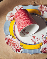 Royal Stripes Dark Pink Flower Handleless Mug & Tea Tip Set