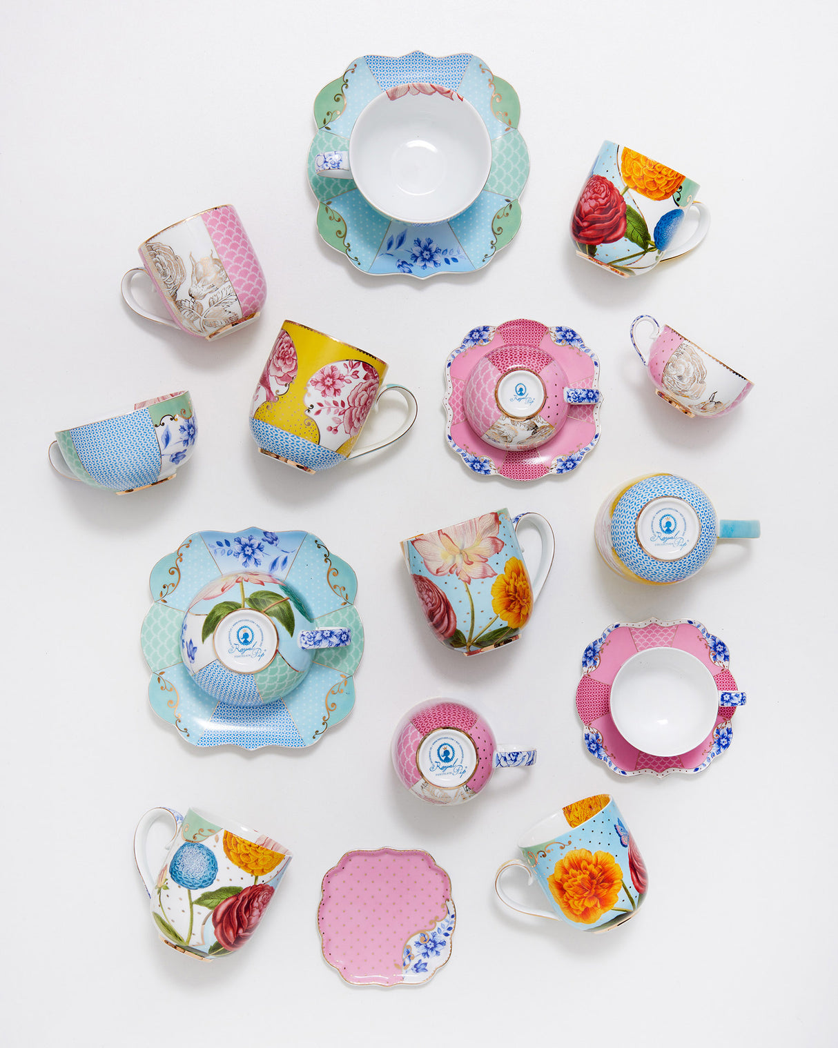 Royal Multi Pink Small Mugs - Set of 2
