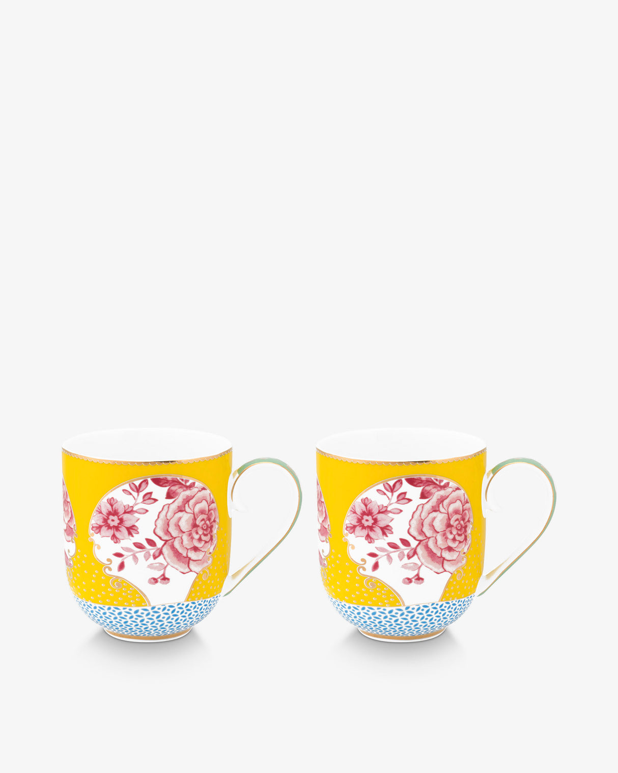 Royal Multi Yellow Large Mugs - Set of 2