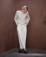 Summer Sand Vee Keyhole Tie Blouse