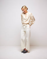 Summer Sand Vee Keyhole Tie Blouse