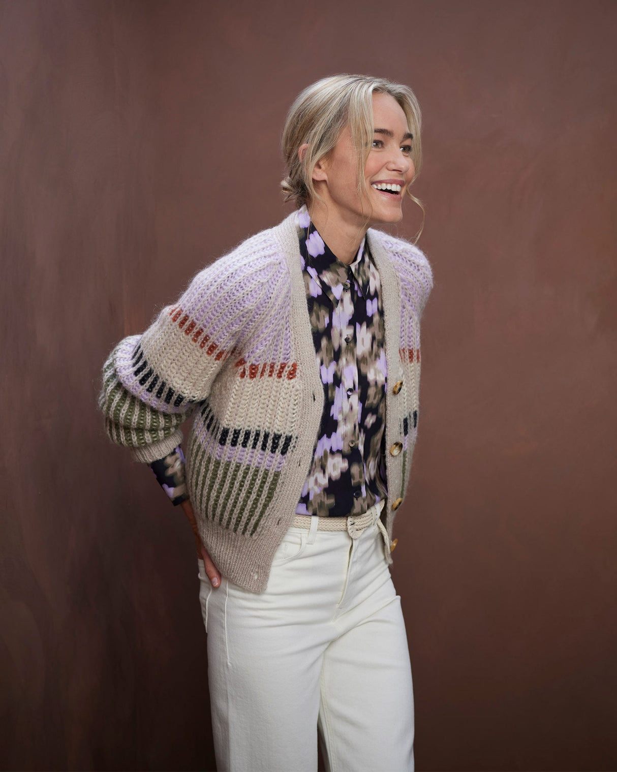 Pastel Lilac Rosanna Mohair Blend Cardigan