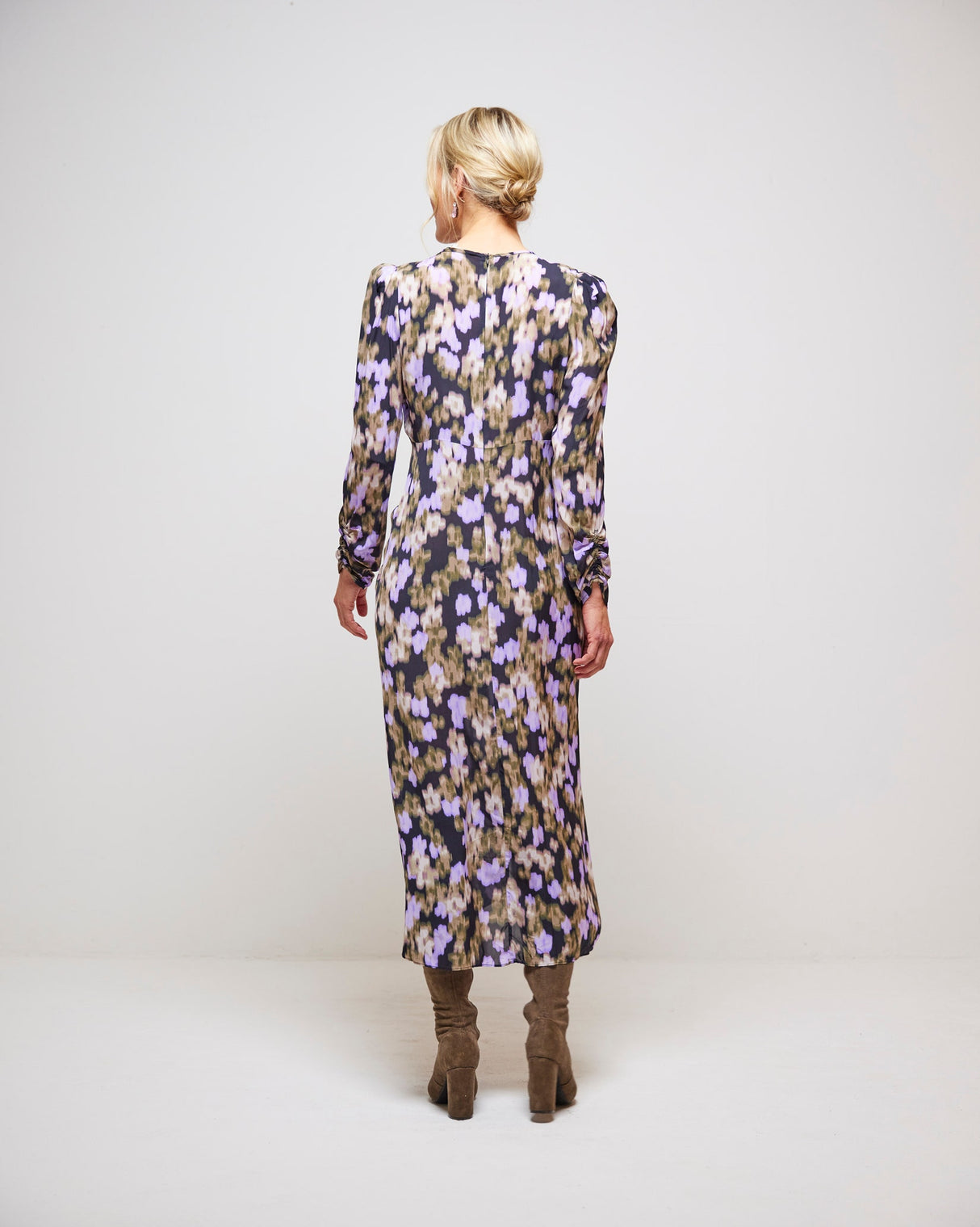 Black Cast Floral Print Maxi Dress