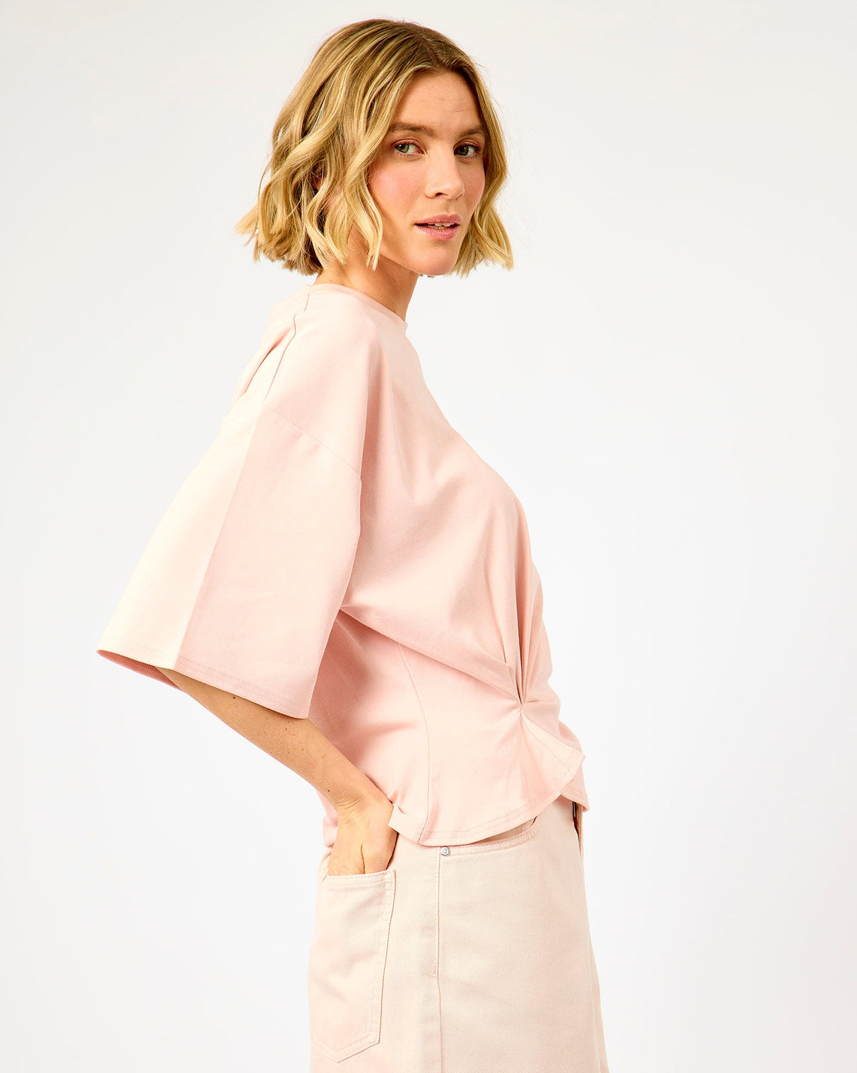 Crystal Missouri Cotton Blend Twist Detail Top
