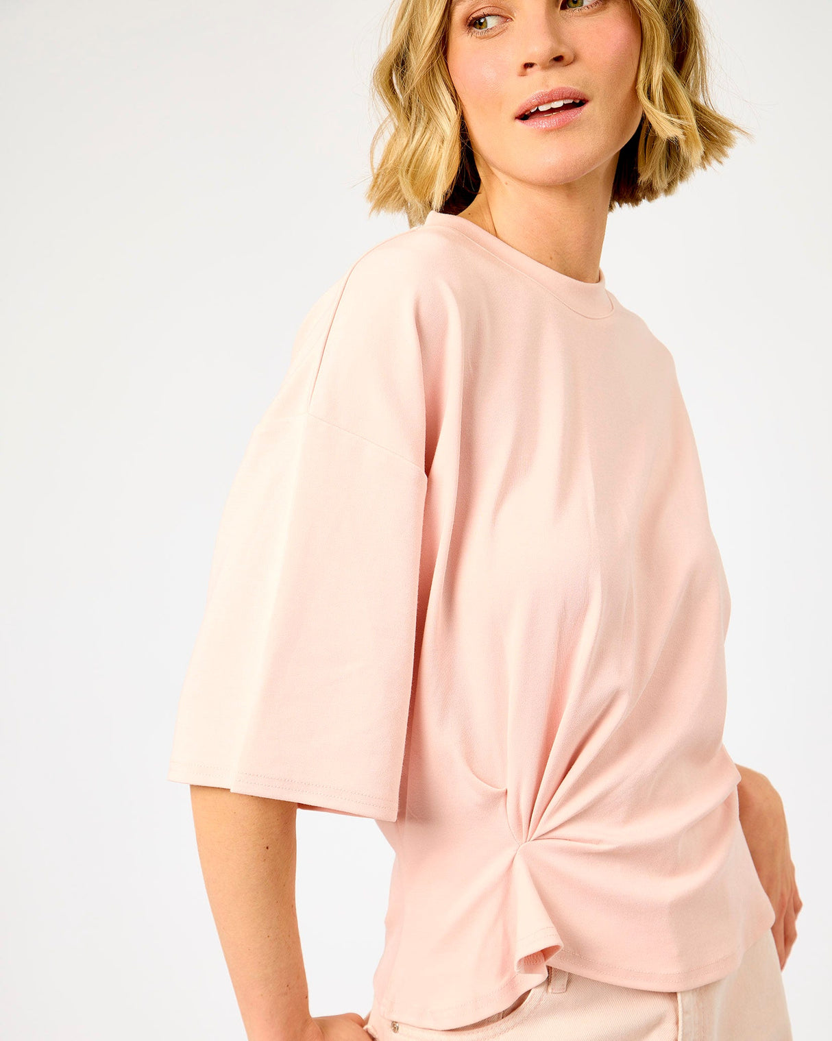 Crystal Missouri Cotton Blend Twist Detail Top