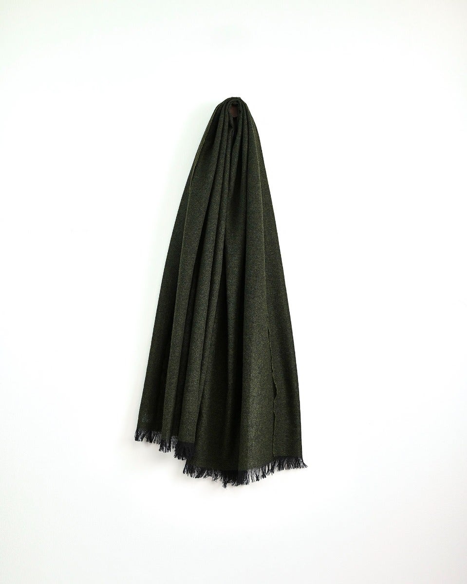 Green Black 100% Cashmere Scarf