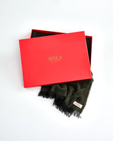 Green Black 100% Cashmere Scarf