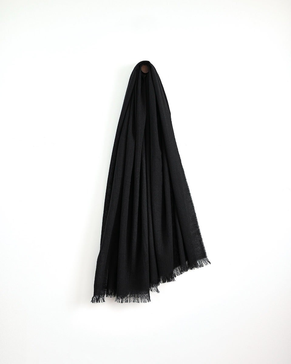 True Black 100% Cashmere Scarf