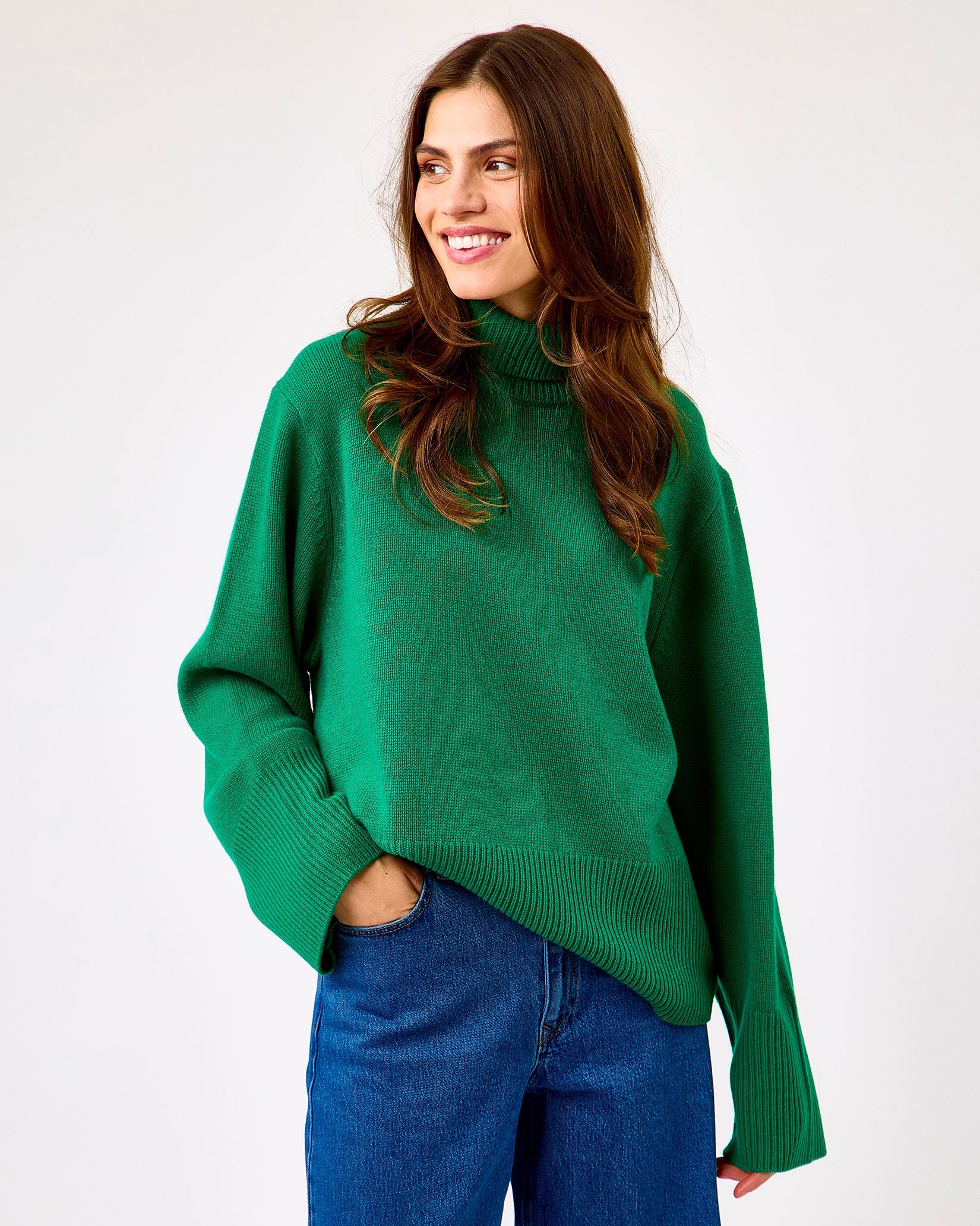 Green Alpha Turtle Neck Knit Jumper – Avoca
