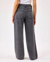 Grey Irvin Wide Leg Denim Jeans