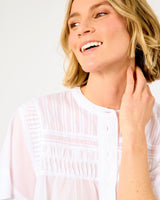 White Maise Cotton Pintuck Blouse