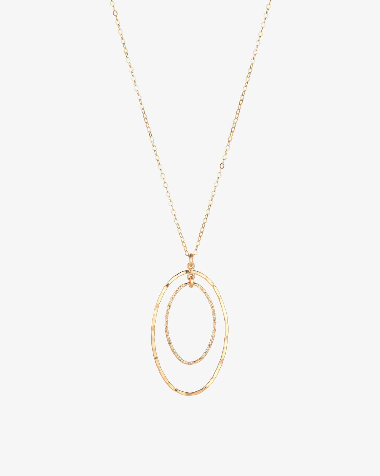 Gold-Filled-Textured-Double-Oval-Pendant-Necklace