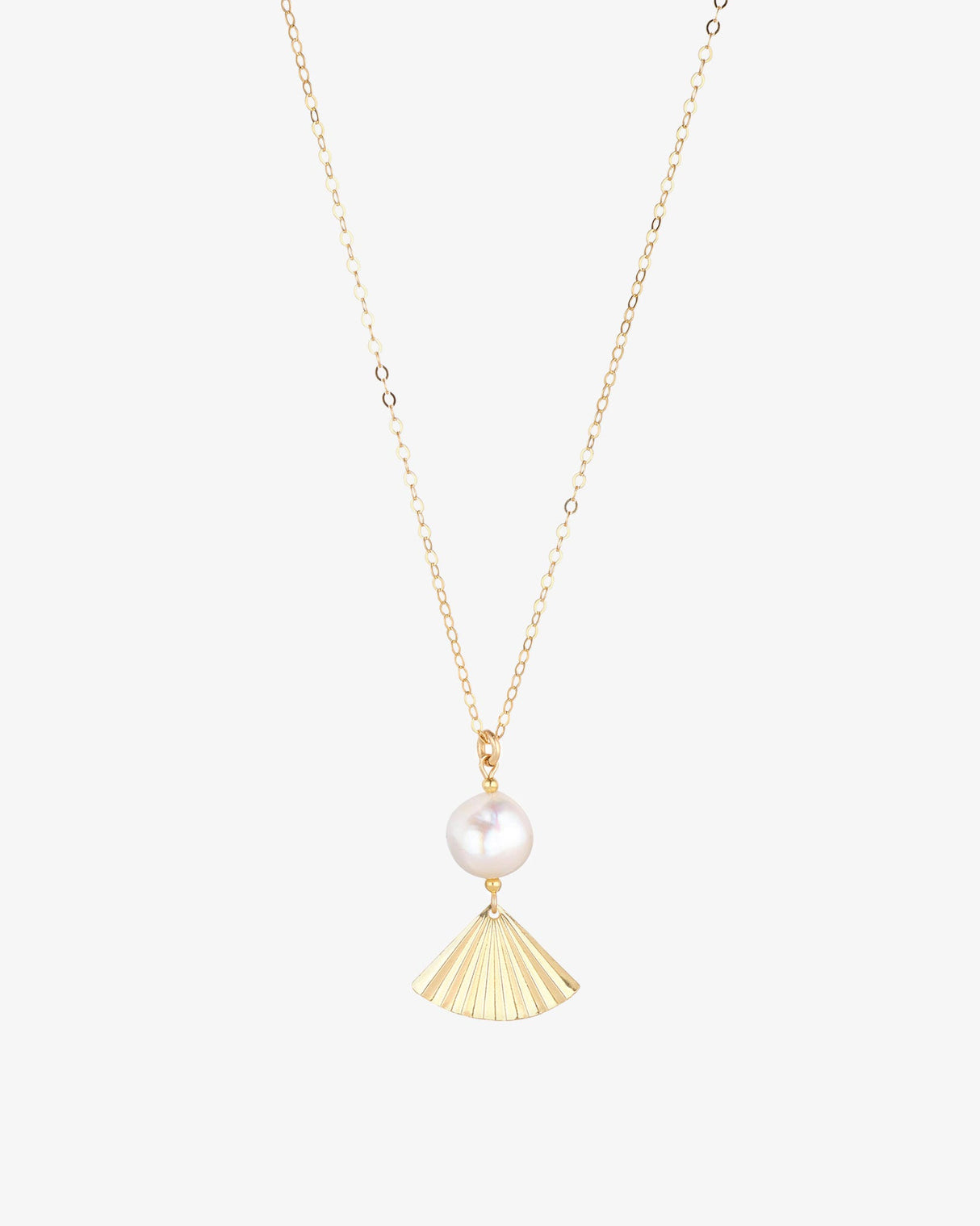 Gold-Filled-Fan-Baroque-Pearl-Pendant-Necklace