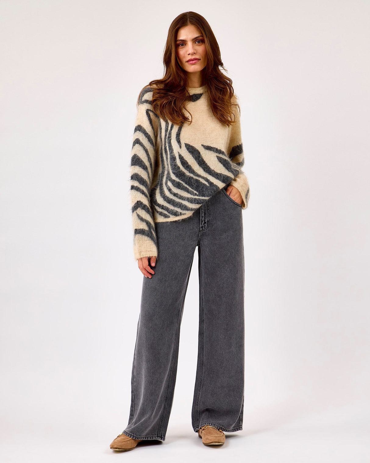 Trench Coat Zarah O-Neck Printed Jumper