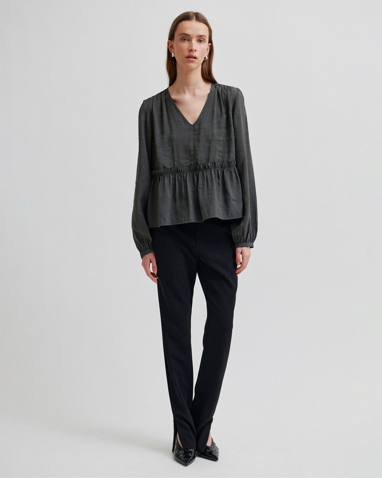Green Carline Long Sleeve Blouse