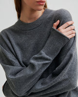 Grey Calm O Neck Knit Jumper