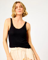 Black-Emilia-Mesh-Trim-Ribbed-Tank-Top