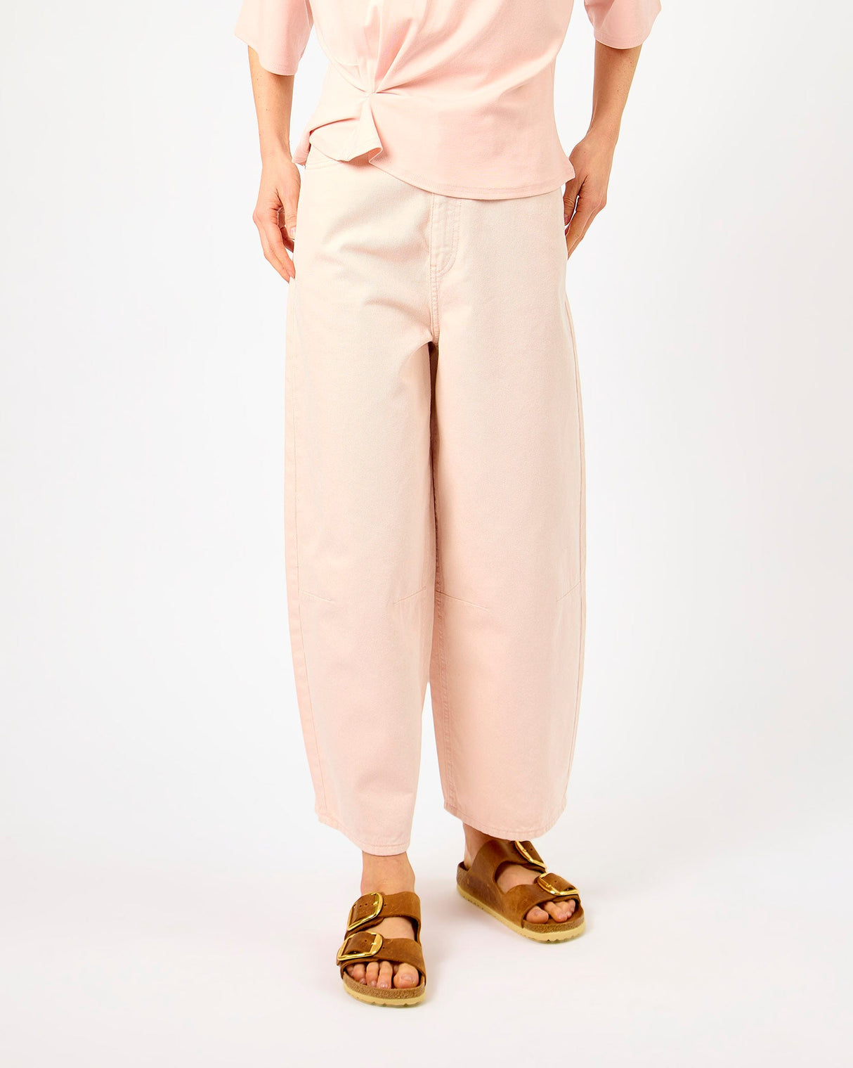 Crystal-Pink-Reece-Cotton-Blend-Barrel-Leg-Trousers