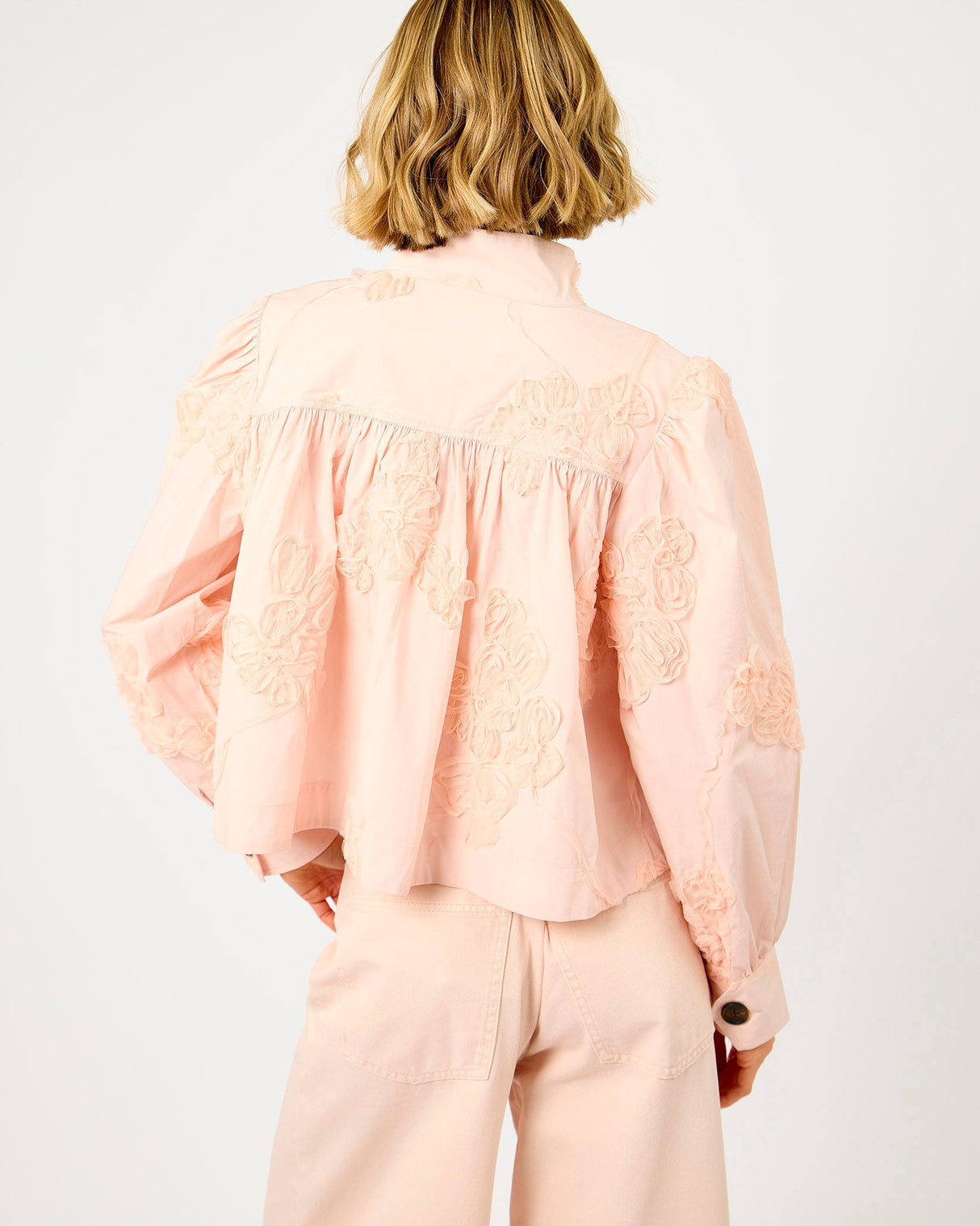 Crystal Pink Reece Cotton Barrel Leg Trousers