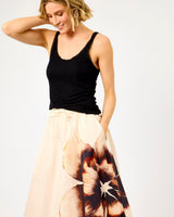 Eggnog Adrienna Cotton Flower Maxi Skirt