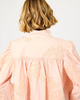 Crystal Pink Ashley Cotton Floral Appliqué Jacket