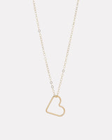 Open Heart Charm Gold Filled Pendant Necklace