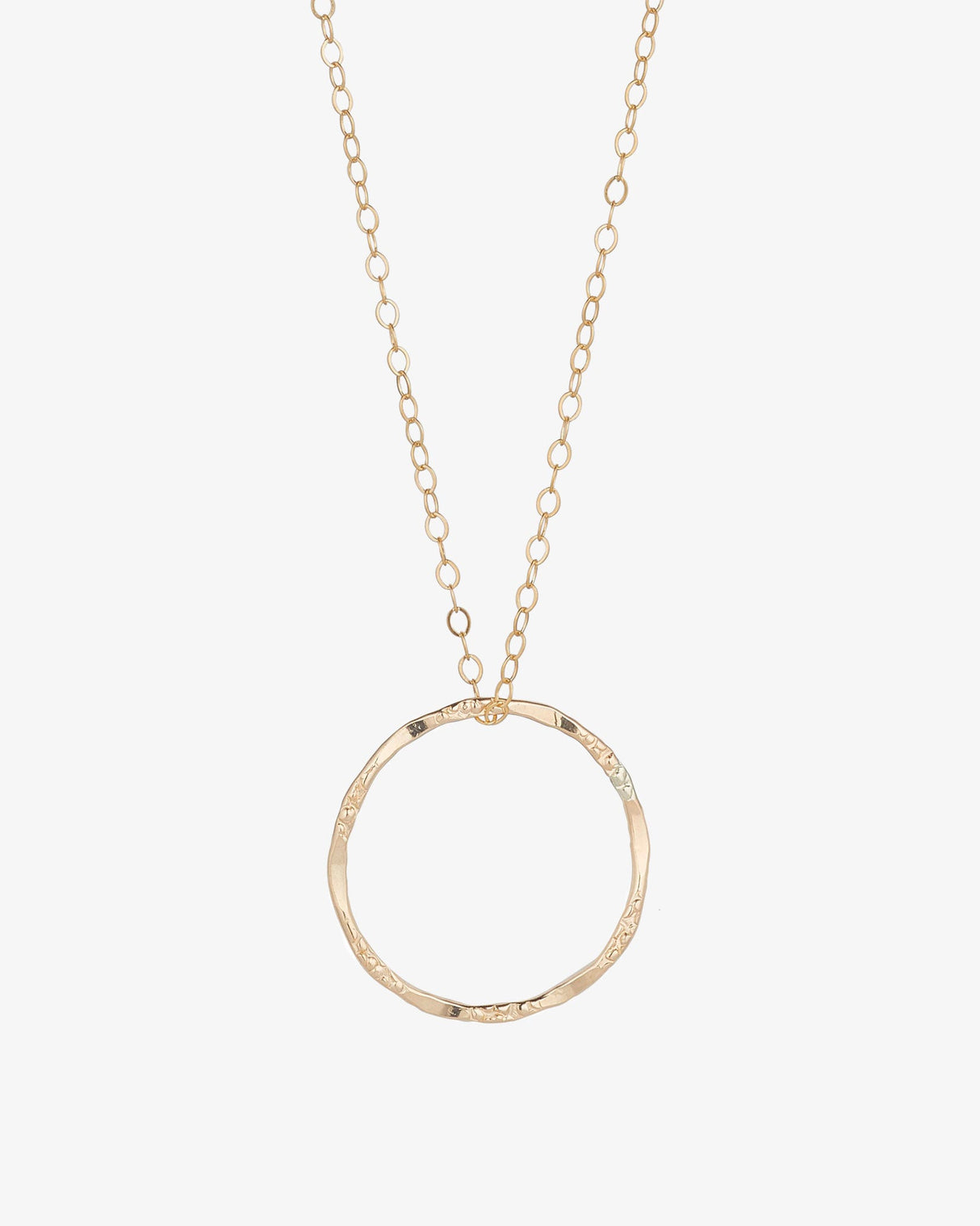 Gold-Filled-Molten-Circle-Extra-Long-Pendant-Necklace