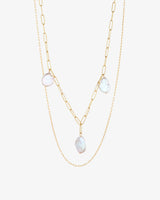 Gold-Filled-Paperclip-Fine-Chain-Necklace-With-Flat-Baroque-Pearl-Pendants