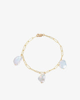 Gold-Filled-Paperclip-Chain-Flat-Baroque-Pearls-Bracelet