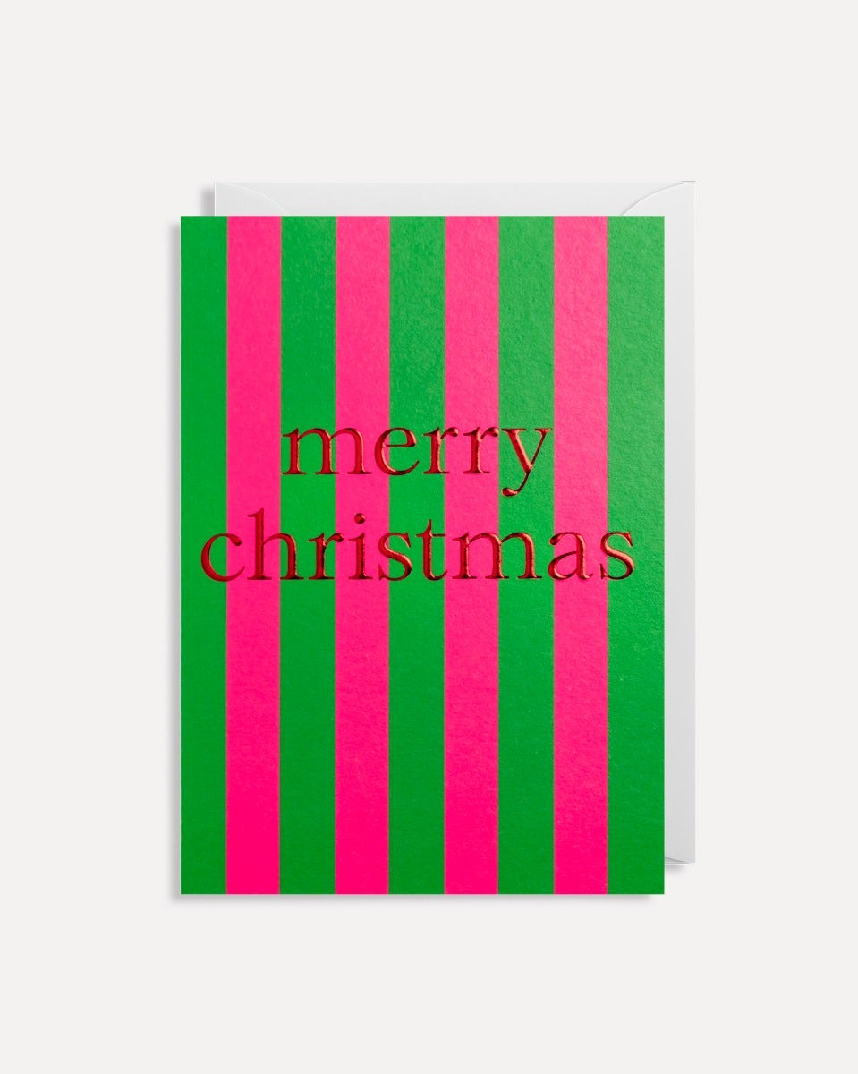 Striped Merry Christmas Christmas Card