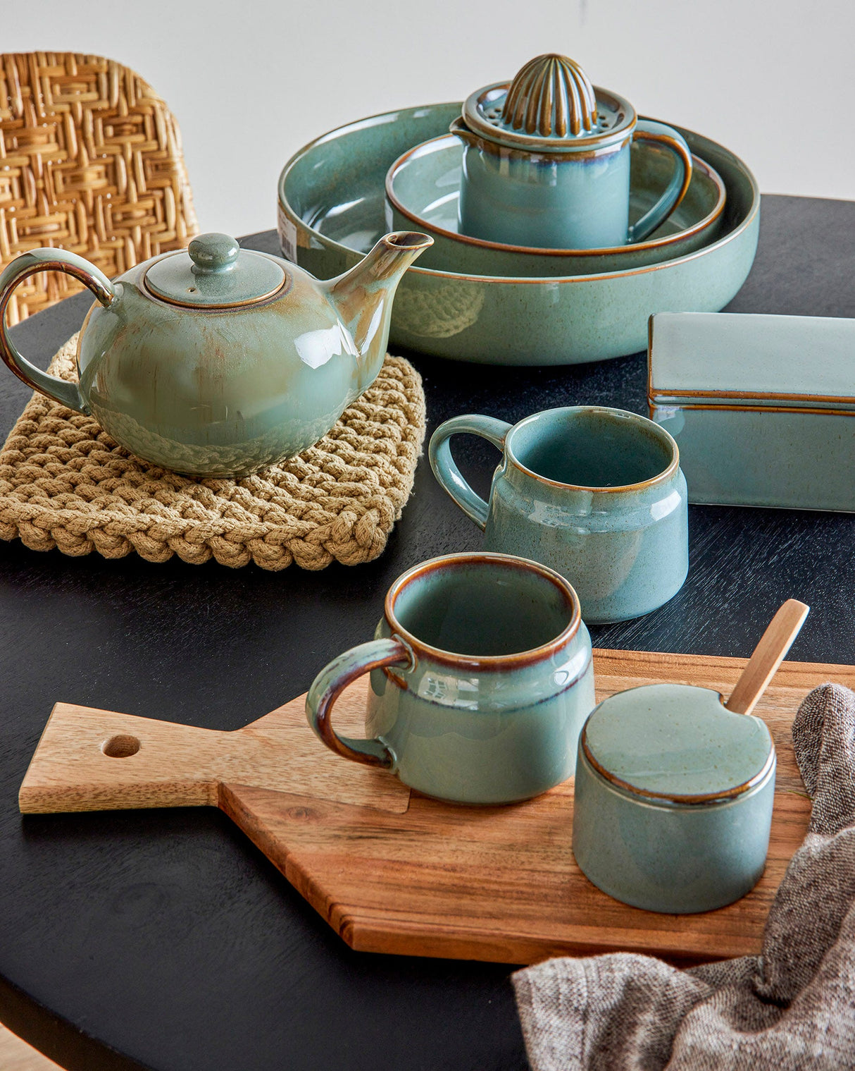 Green Pixie Stoneware Butter Box