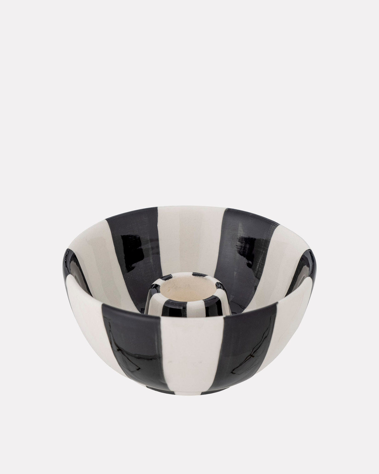 Black-White-Eja-Stoneware-Taper-Candle-Holder