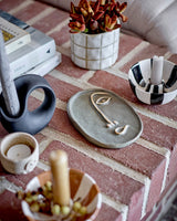 Black & White Eja Stoneware Taper Candle Holder