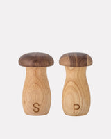 Rubberwood-Walnut-Mushroom-Salt-Pepper-Shaker-Set