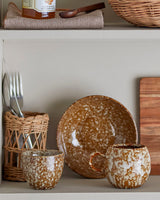 Brown Retro Paula Stoneware Handleless Cup