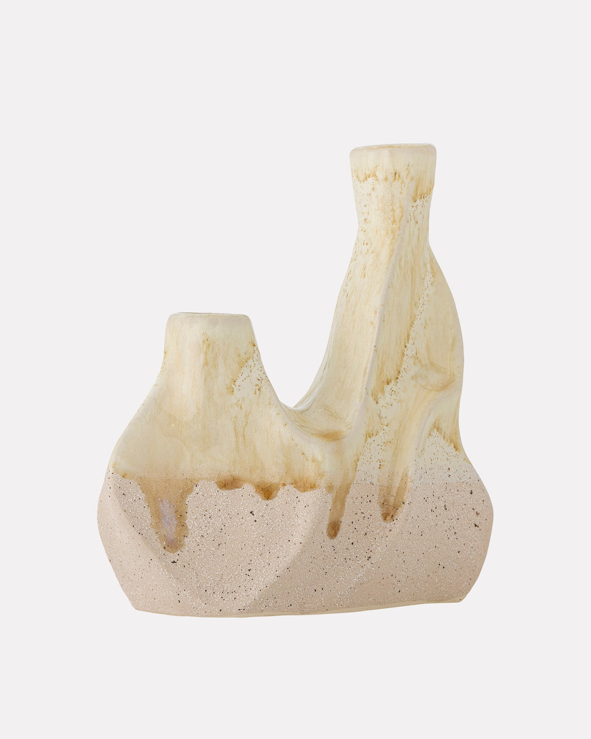 White Wavy Stoneware Candle Holder