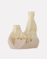 White Wavy Stoneware Candle Holder