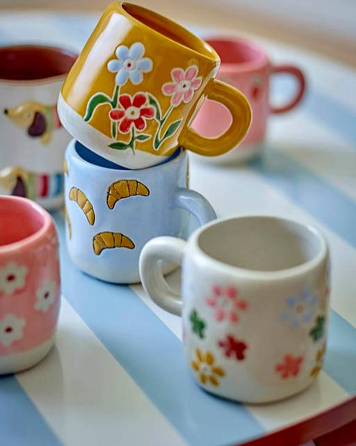 Pink Daisies Millie Stoneware Cup