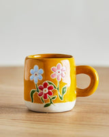 Yellow Flowers Millie Stoneware Cup