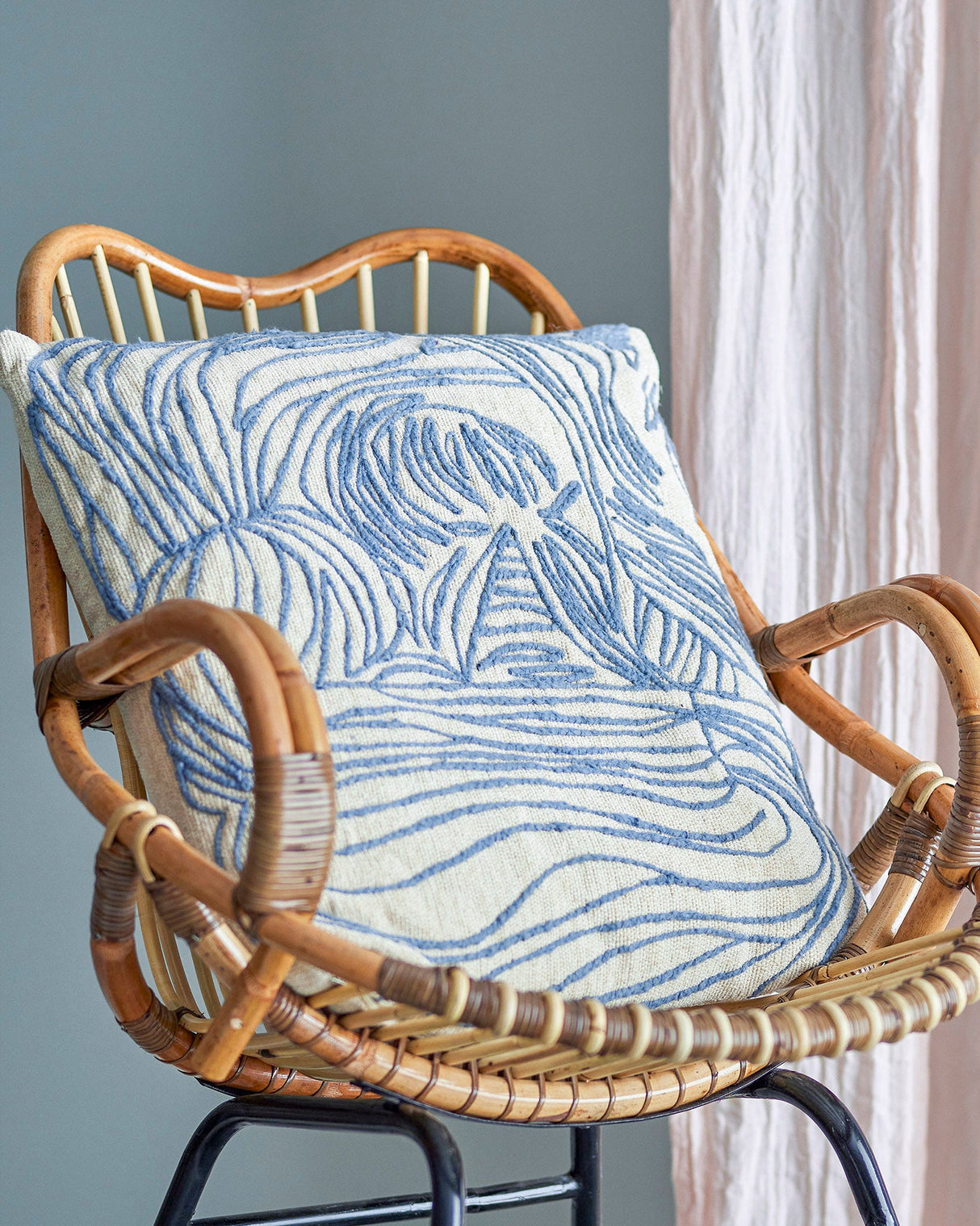 Blue Volla Cotton Cushion