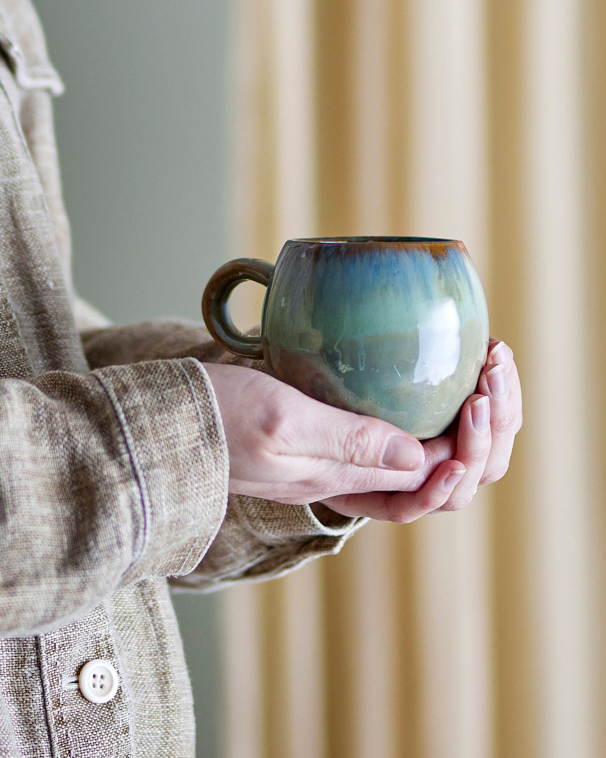 Green Paula Stoneware Mug