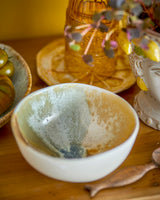 Yellow Lacey Stoneware Bowl