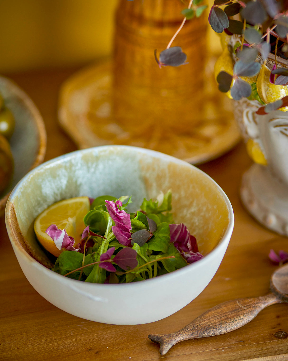 Yellow Lacey Stoneware Bowl