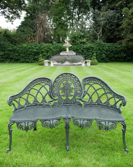 Aged-Green-Finish-Ornate-Aluminium-Bench