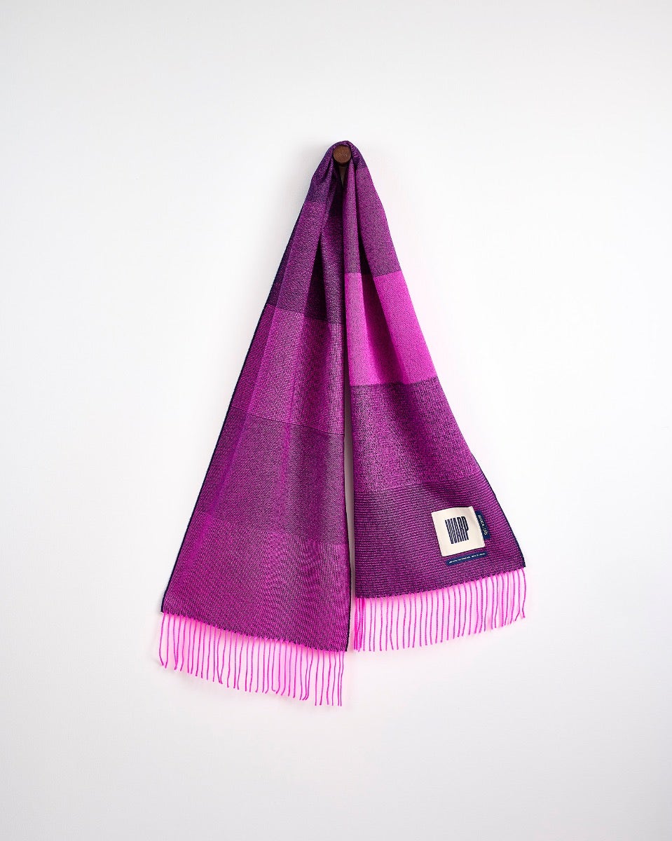 Neon Pink Nine Weaves Of Wicklow Wide Merino Scarf